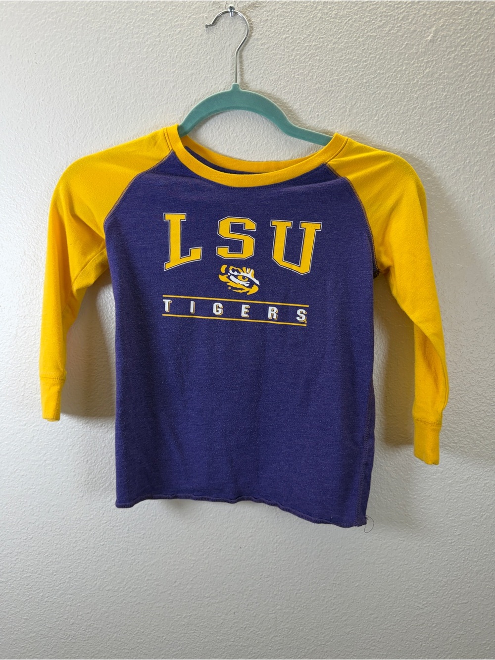 Colosseum Purple and Yellow LSU Raglan Long Sleeve Tee